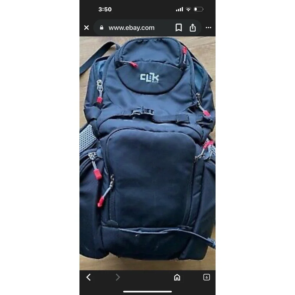 Clik Large Camera Backpack Black Excellent Condition w/ Rain cover